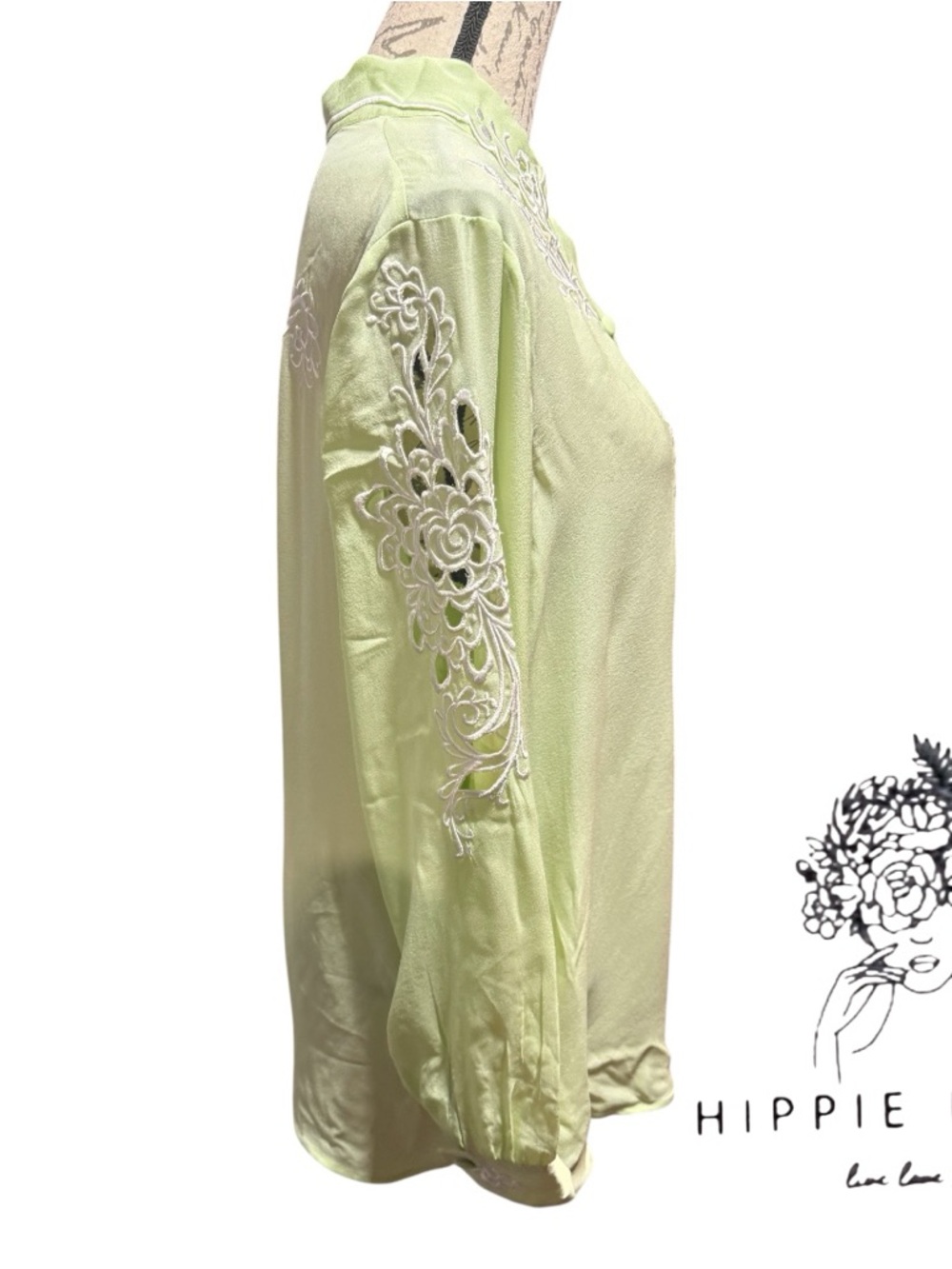 Vintage Bob Mackie Wearable Art 100% Silk Blouse with Cutouts Size M - Picture 3 of 6
